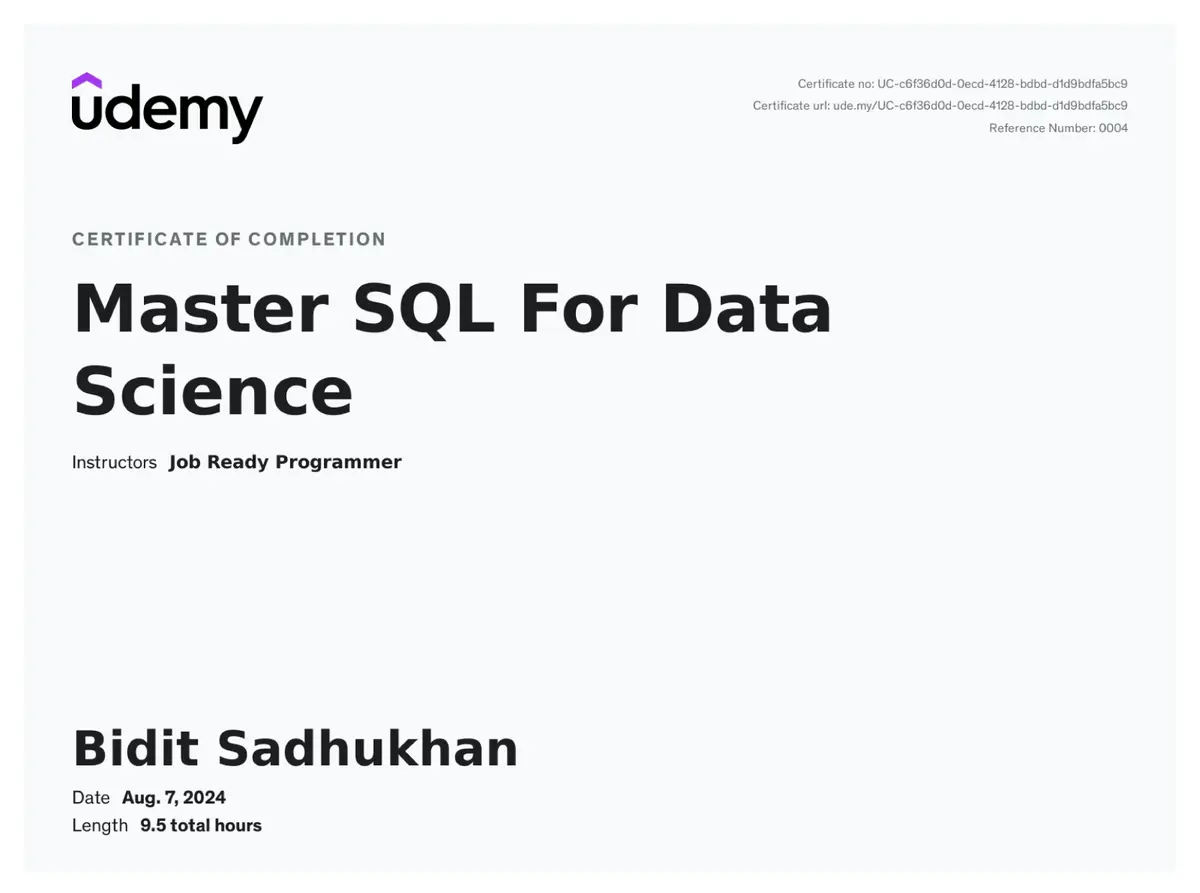 Master SQL For Data Science